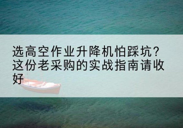 乐清高空作业升降机厂家推荐-选高空作业升降机怕踩坑？这份老采购的实战指南请收好