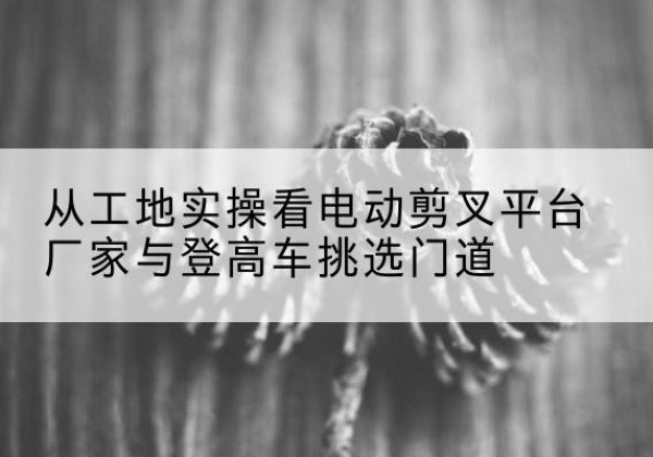 乐清电动剪叉升降平台厂家-从工地实操看电动剪叉平台厂家与登高车挑选门道